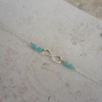 Sterling Silver Infinity Necklace With Turquoise..