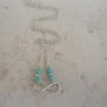 Sterling Silver Infinity Necklace With Turquoise..